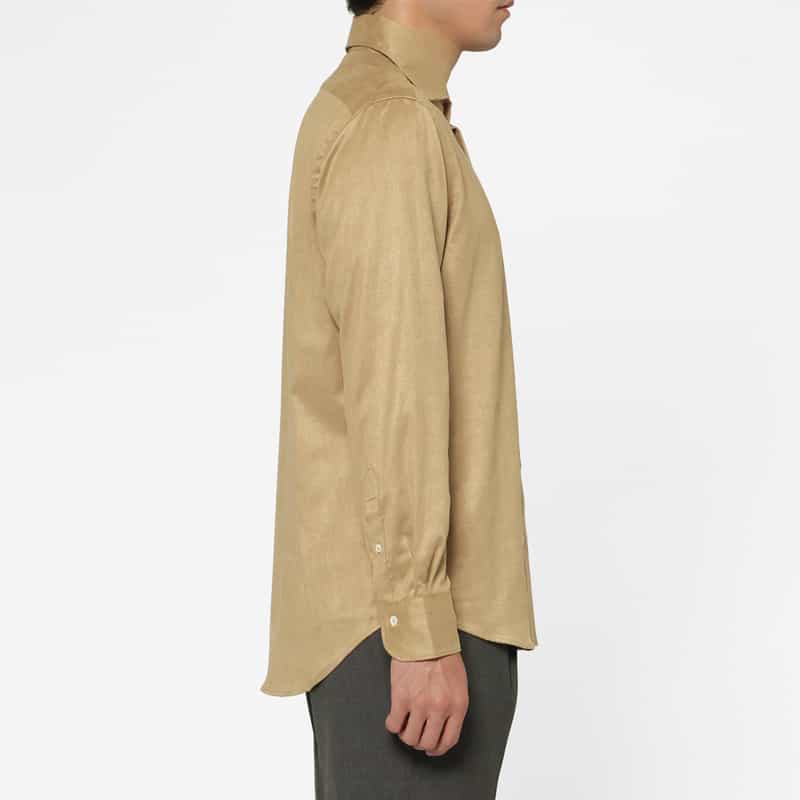 BARNEYS NEW YORK スエード素材カジュアルシャツ BEIGE