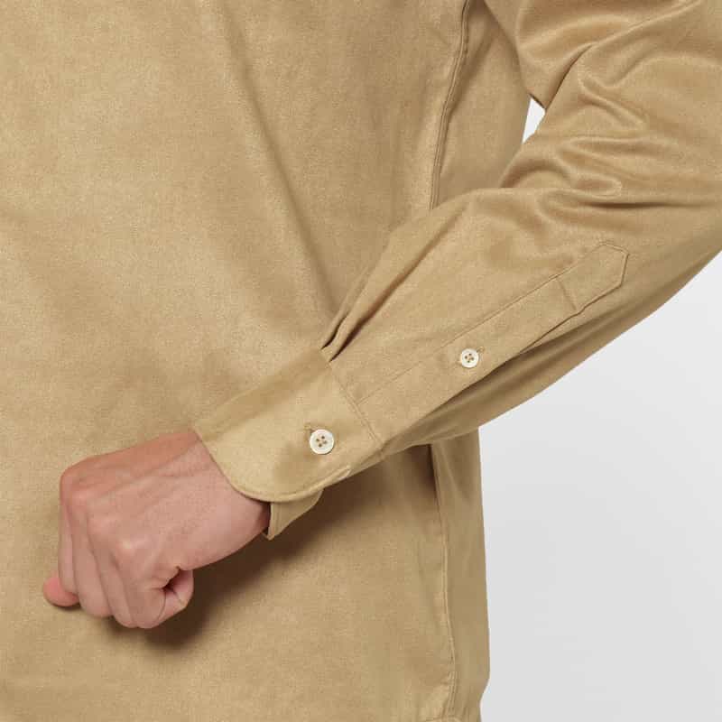 BARNEYS NEW YORK スエード素材カジュアルシャツ BEIGE