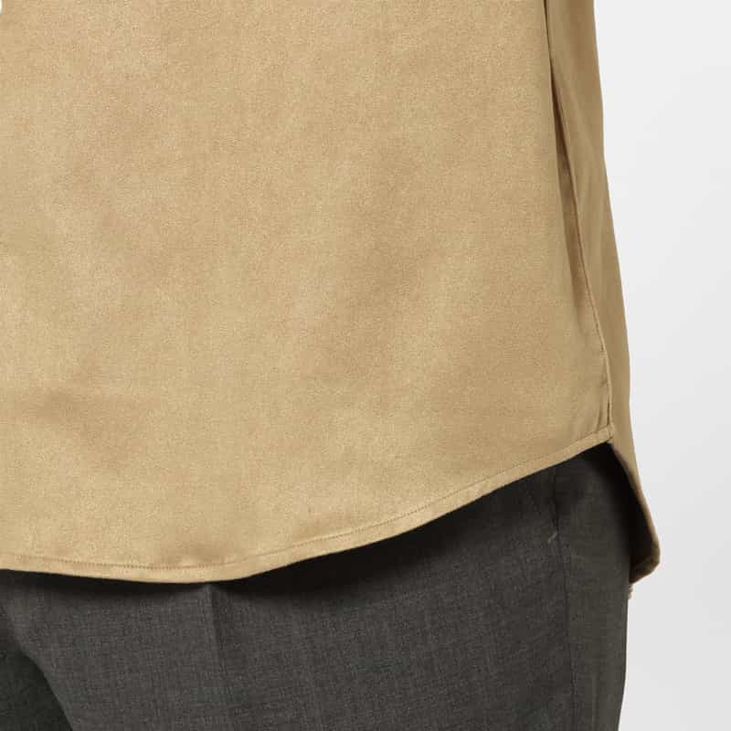 BARNEYS NEW YORK スエード素材カジュアルシャツ BEIGE