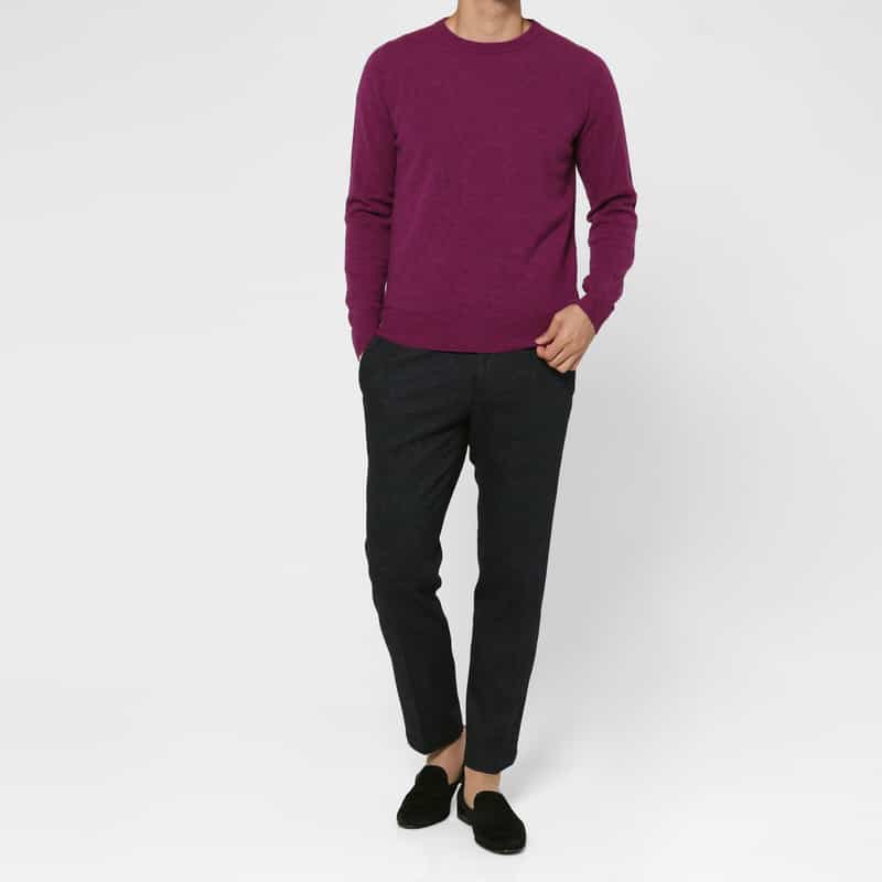 BARNEYS NEW YORK ウールコットン素材ストレッチパンツ NAVY