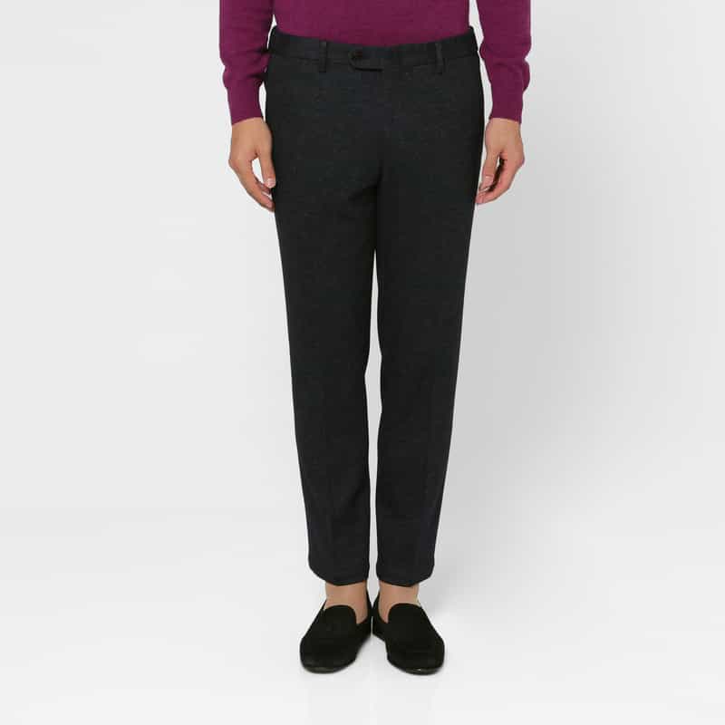 BARNEYS NEW YORK ウールコットン素材ストレッチパンツ NAVY