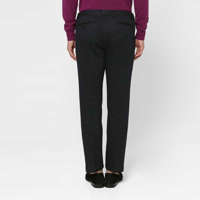 BARNEYS NEW YORK ウールコットン素材ストレッチパンツ NAVY