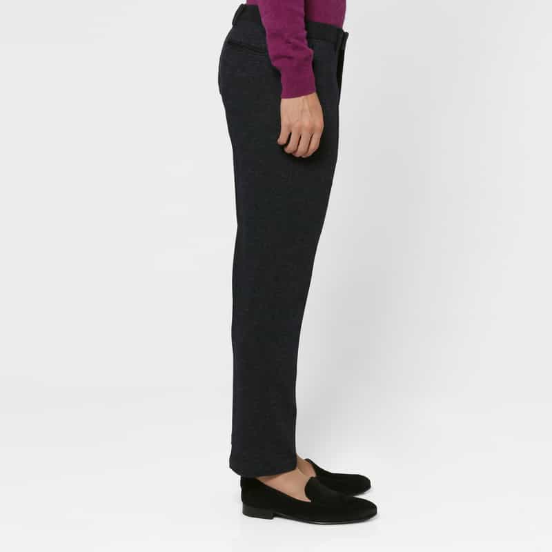 BARNEYS NEW YORK ウールコットン素材ストレッチパンツ NAVY