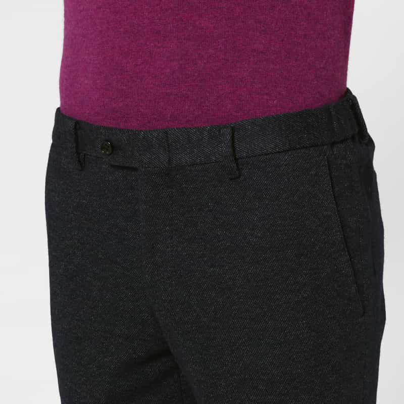 BARNEYS NEW YORK ウールコットン素材ストレッチパンツ NAVY