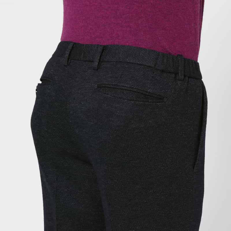 BARNEYS NEW YORK ウールコットン素材ストレッチパンツ NAVY