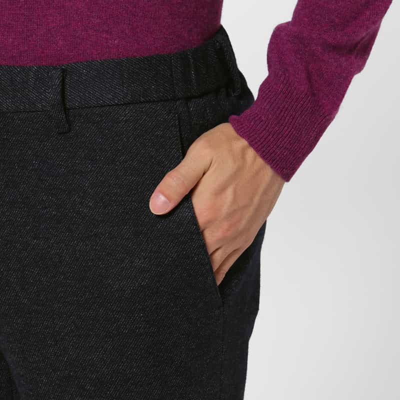 BARNEYS NEW YORK ウールコットン素材ストレッチパンツ NAVY