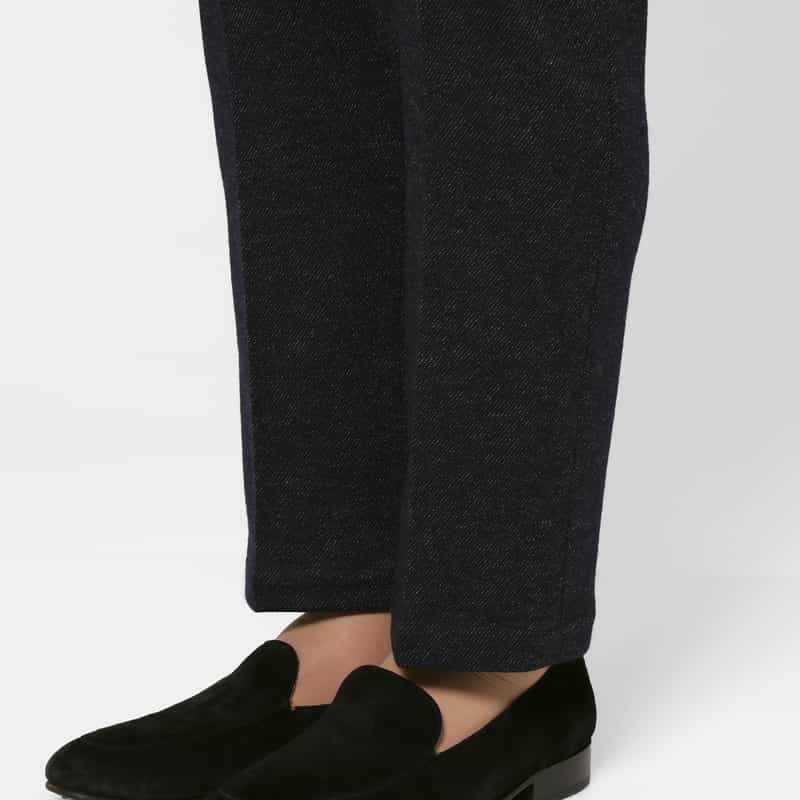 BARNEYS NEW YORK ウールコットン素材ストレッチパンツ NAVY