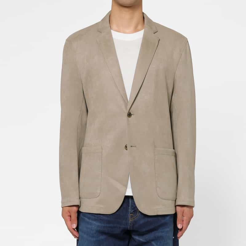 BARNEYS NEW YORK ポリエステルスエード素材テーラードジャケット BEIGE