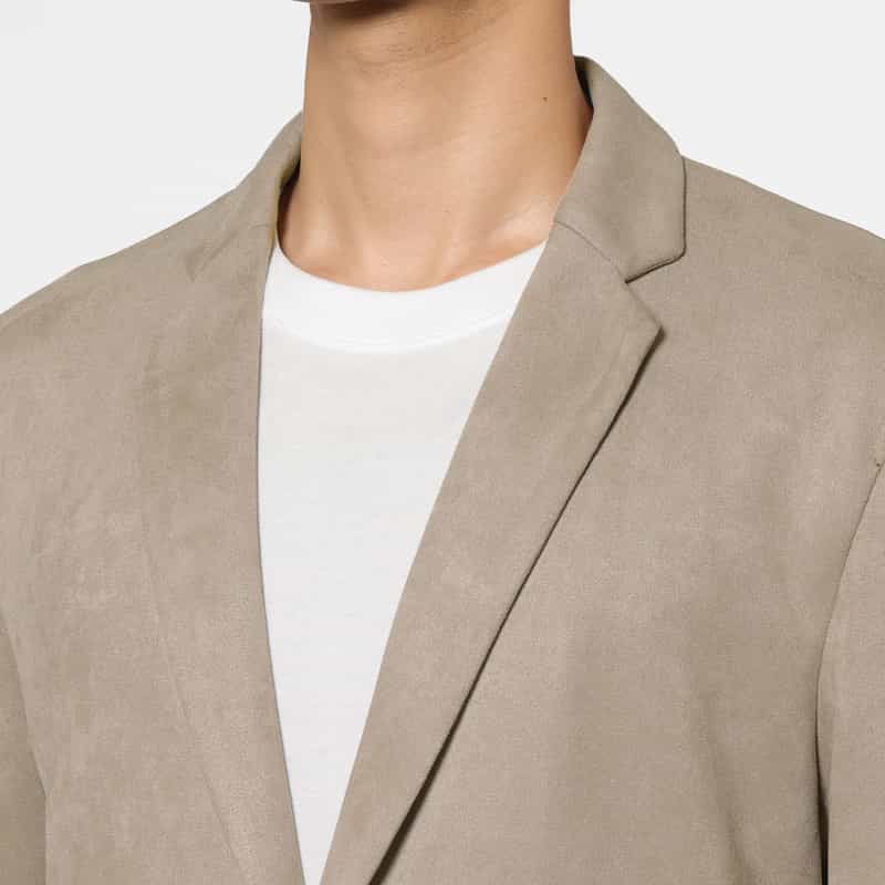 BARNEYS NEW YORK ポリエステルスエード素材テーラードジャケット BEIGE