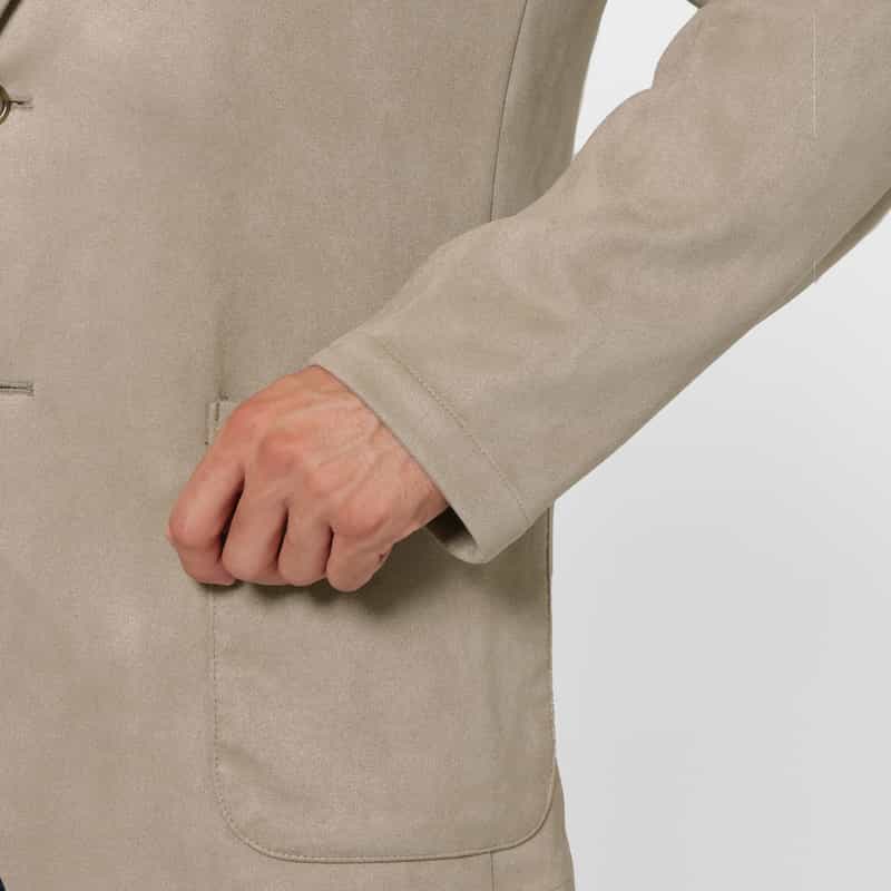 BARNEYS NEW YORK ポリエステルスエード素材テーラードジャケット BEIGE