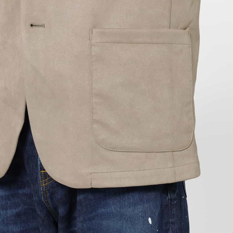 BARNEYS NEW YORK ポリエステルスエード素材テーラードジャケット BEIGE