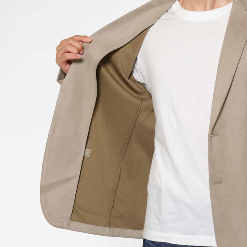 BARNEYS NEW YORK ポリエステルスエード素材テーラードジャケット BEIGE