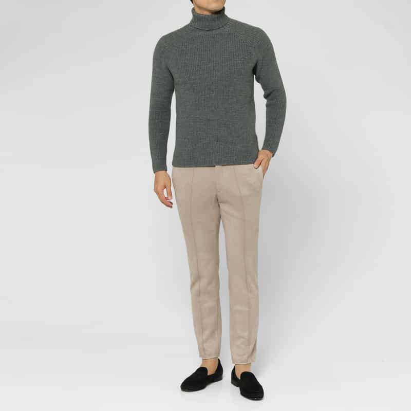 BARNEYS NEW YORK スエード素材テーパードパンツ BEIGE