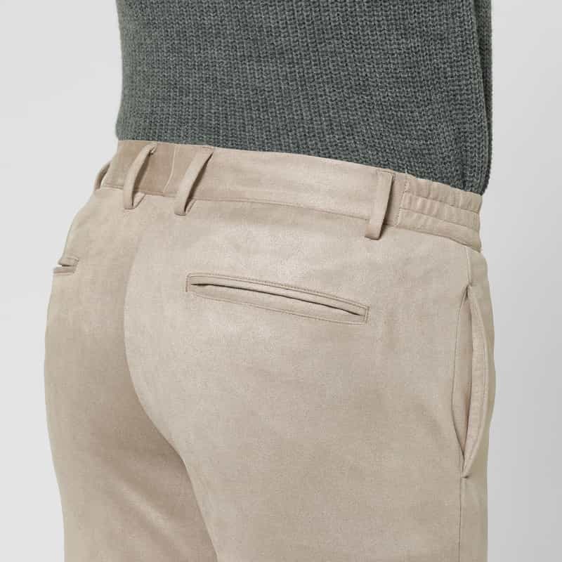 BARNEYS NEW YORK スエード素材テーパードパンツ BEIGE