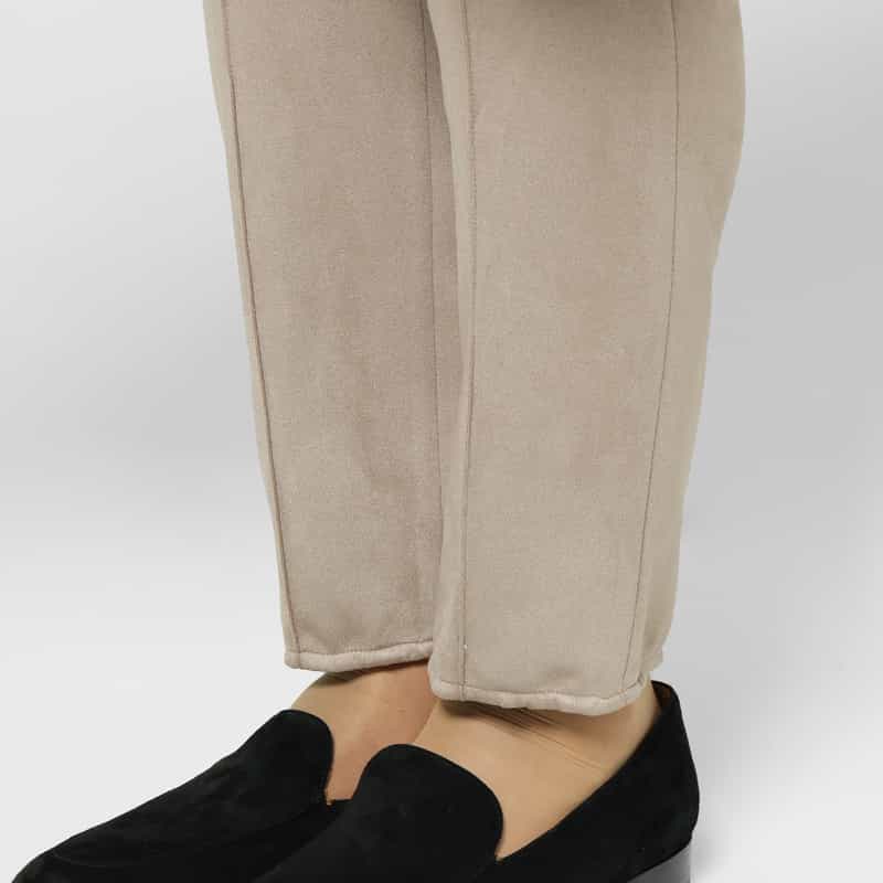 BARNEYS NEW YORK スエード素材テーパードパンツ BEIGE