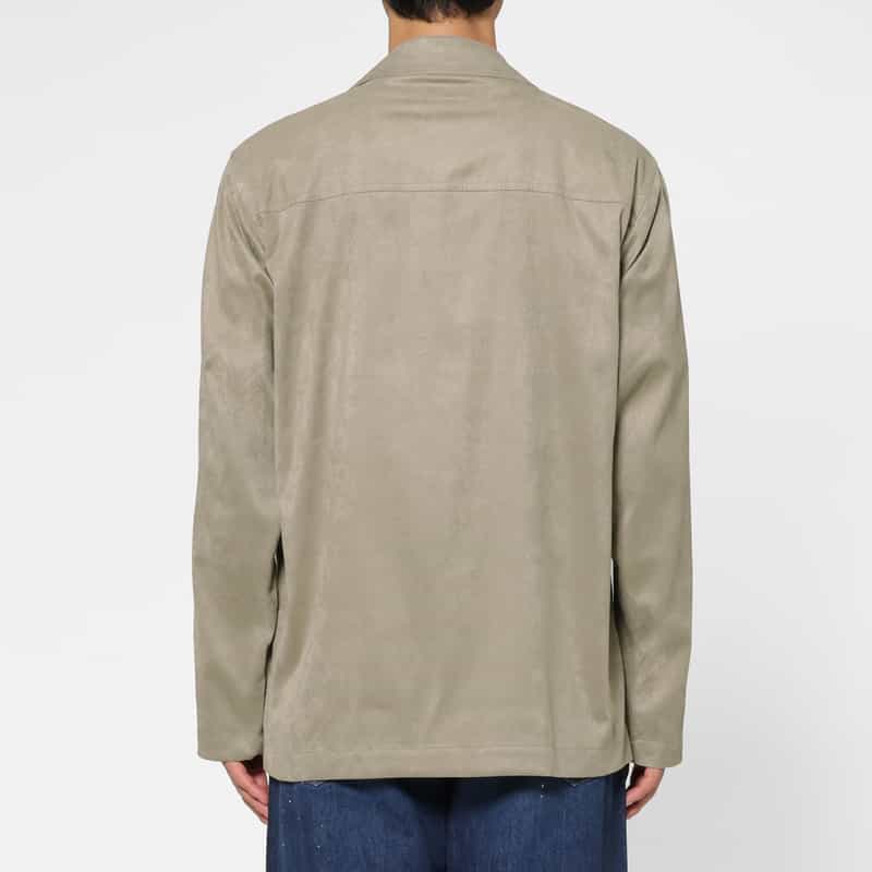 BARNEYS NEW YORK ポリエステルスエード素材シャツジャケット LIGHT GRAY