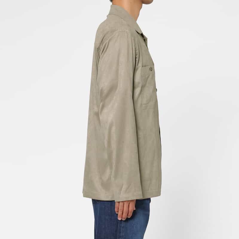 BARNEYS NEW YORK ポリエステルスエード素材シャツジャケット LIGHT GRAY