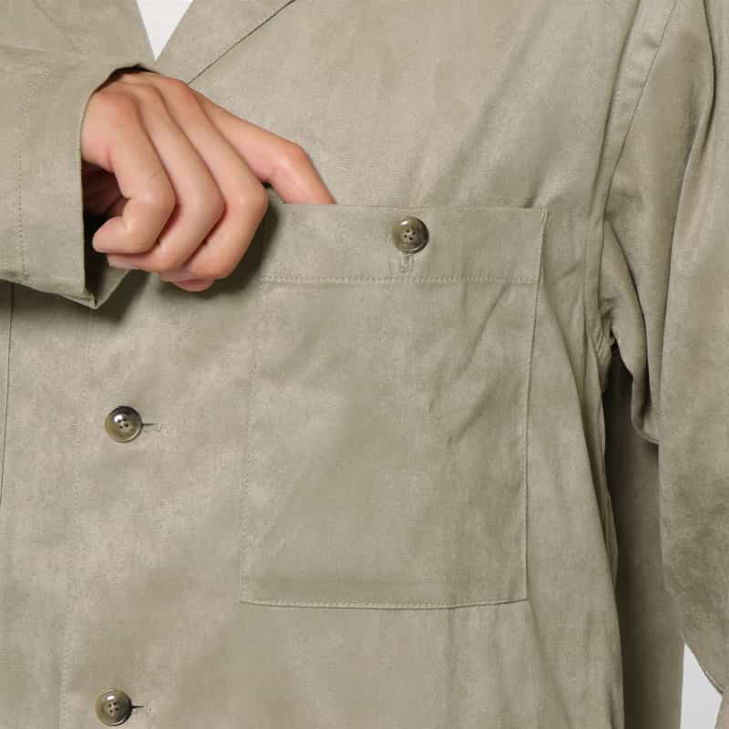 BARNEYS NEW YORK ポリエステルスエード素材シャツジャケット LIGHT GRAY