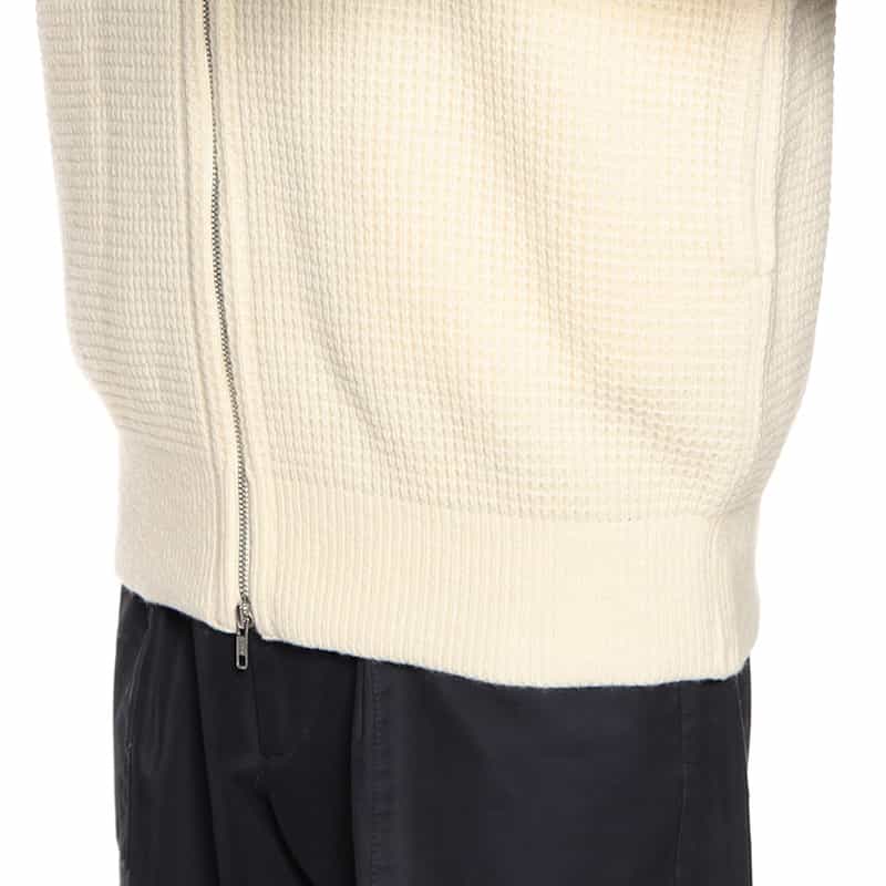 BARNEYS NEW YORK ドライバーズニットブルゾン WHITE