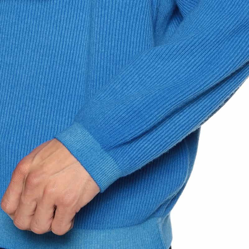 BARNEYS NEW YORK 畦編みクルーネックニットプルオーバー BLUE