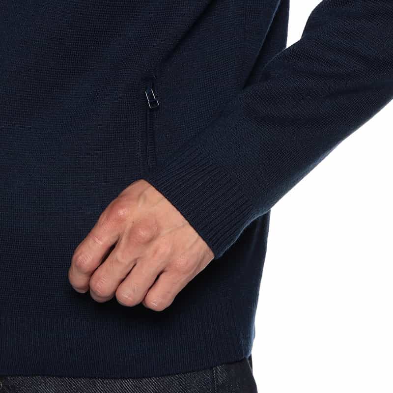 BARNEYS NEW YORK ニットライダースジャケット NAVY