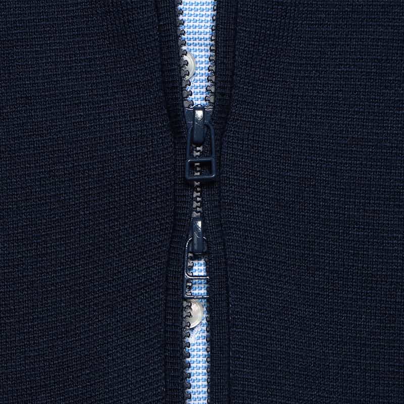 BARNEYS NEW YORK ニットライダースジャケット NAVY