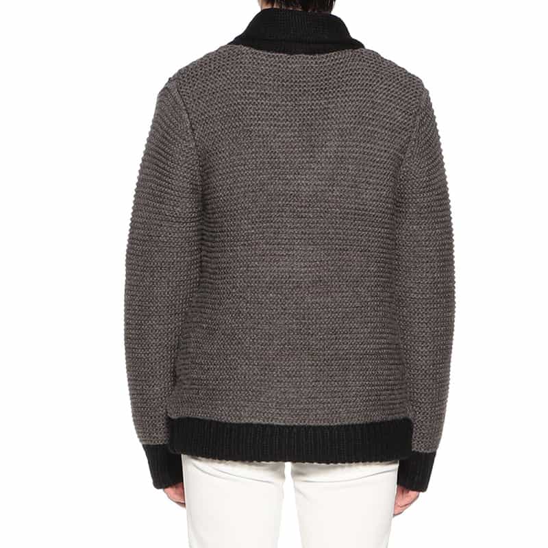 BARNEYS NEW YORK ショールカラーニットカーディガン GRAY