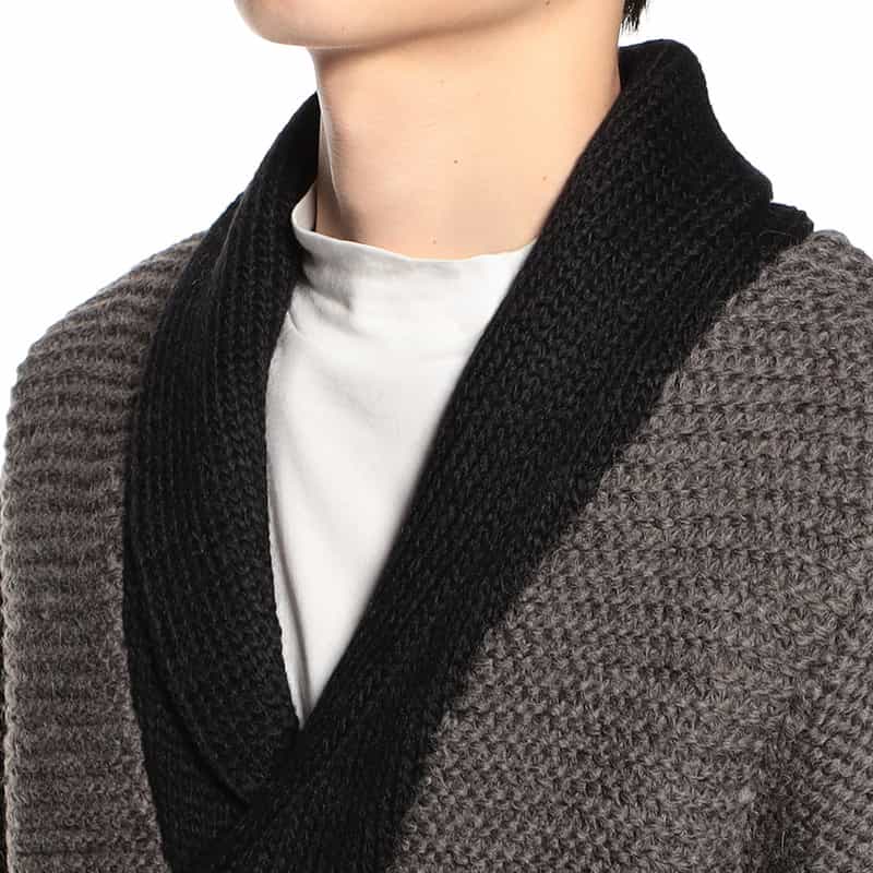 BARNEYS NEW YORK ショールカラーニットカーディガン GRAY