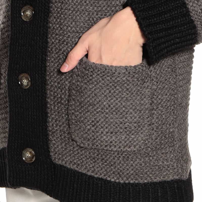 BARNEYS NEW YORK ショールカラーニットカーディガン GRAY