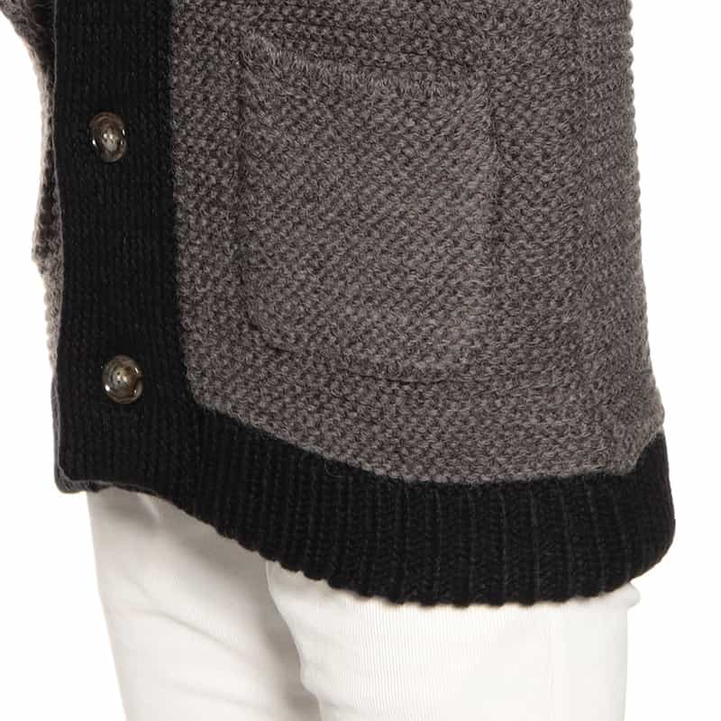 BARNEYS NEW YORK ショールカラーニットカーディガン GRAY