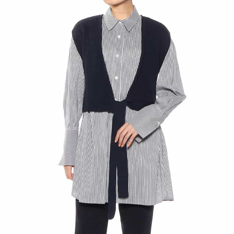 BARNEYS NEW YORK 2WAYレイヤードニットベスト NAVY