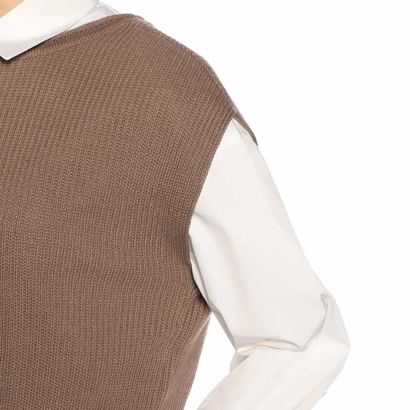 BARNEYS NEW YORK 2WAYレイヤードニットベスト BROWN