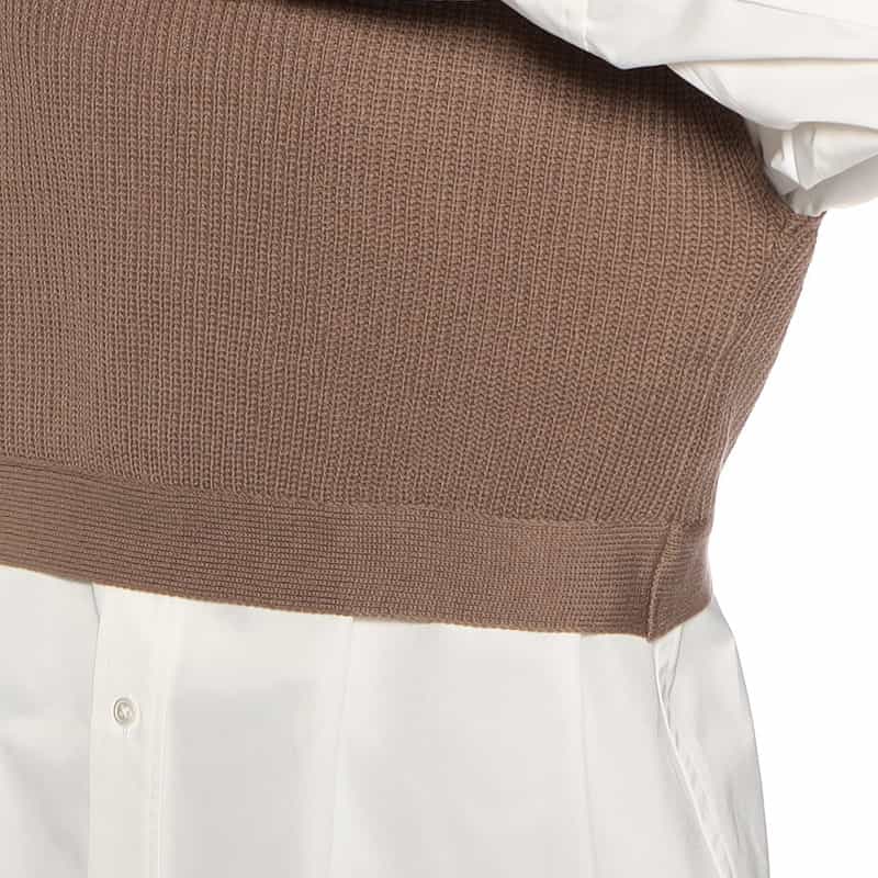 BARNEYS NEW YORK 2WAYレイヤードニットベスト BROWN
