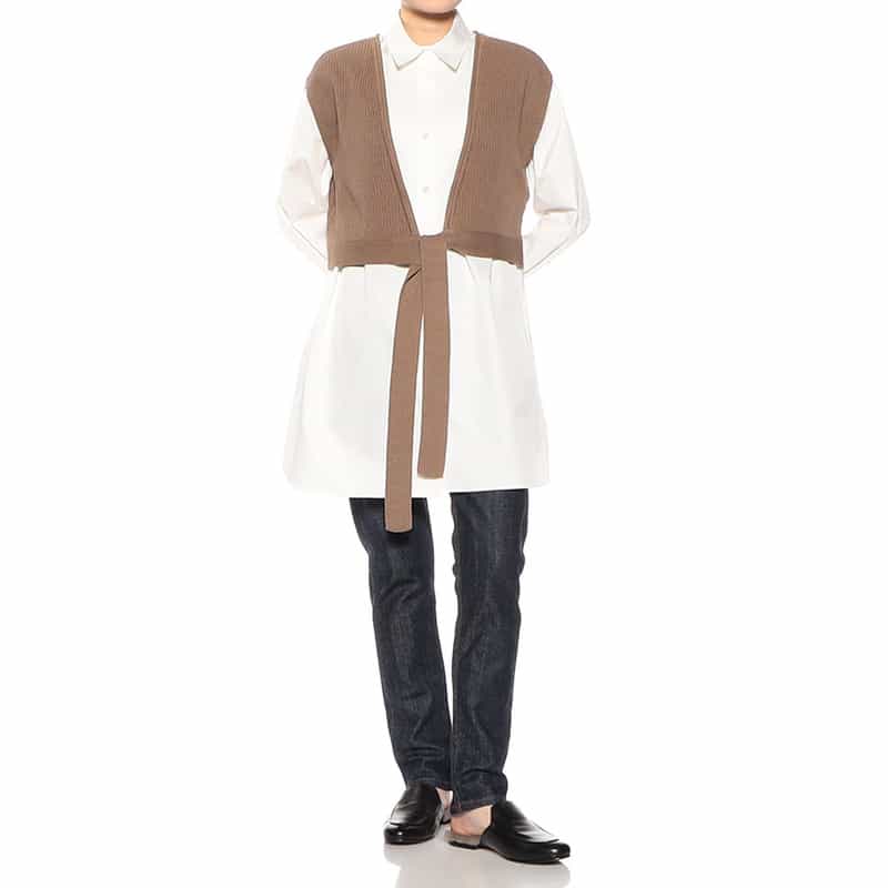 BARNEYS NEW YORK 2WAYレイヤードニットベスト BROWN