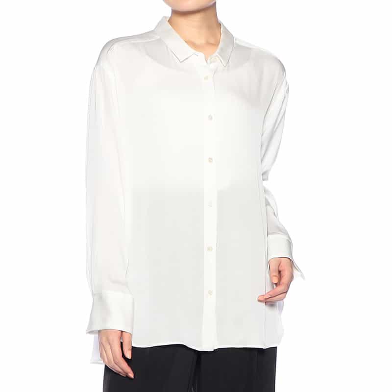 BARNEYS NEW YORK ウォッシャブル ストレッチシャツ WHITE