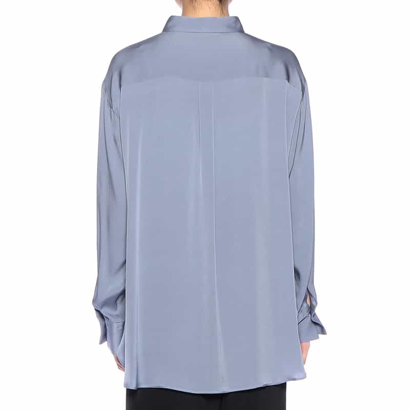 BARNEYS NEW YORK ウォッシャブル ストレッチシャツ BLUE GRAY