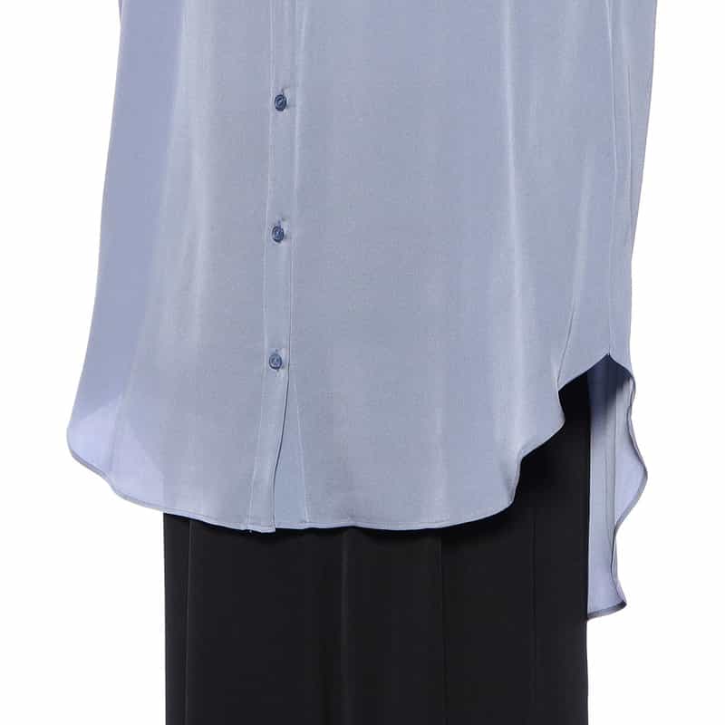 BARNEYS NEW YORK ウォッシャブル ストレッチシャツ BLUE GRAY