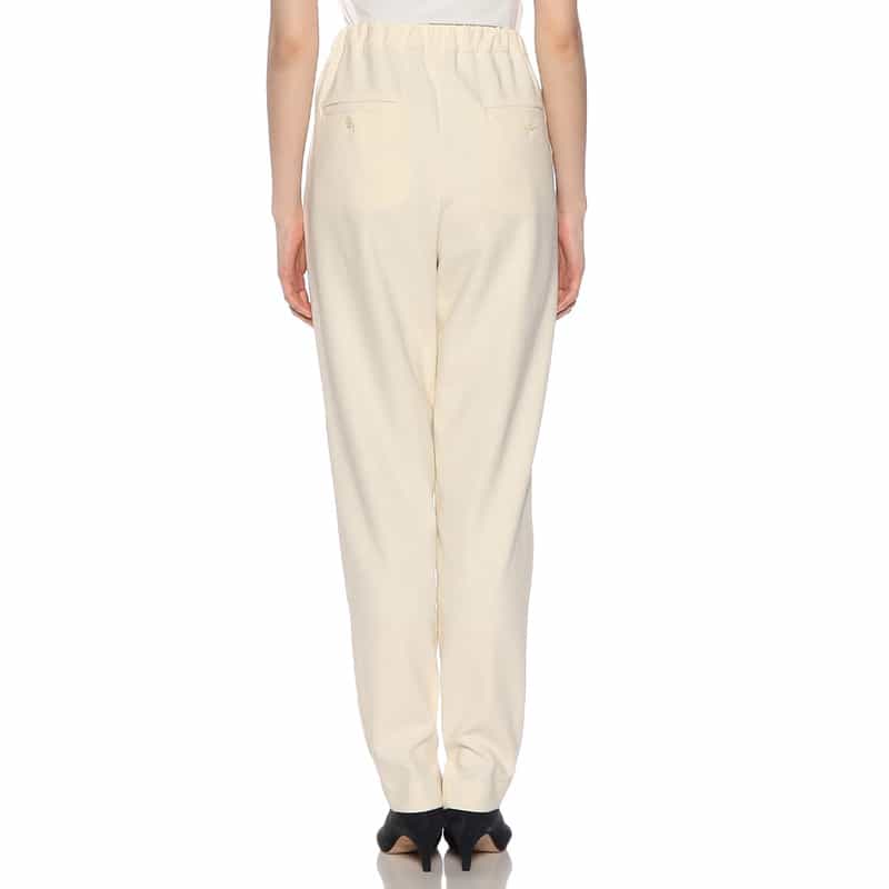 BARNEYS NEW YORK セットアップ ウォッシャブル裾スリット入りテーパードパンツ IVORY