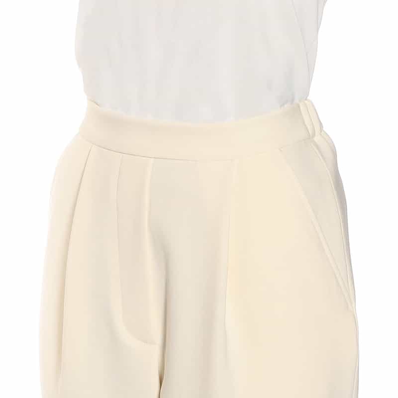 BARNEYS NEW YORK セットアップ ウォッシャブル裾スリット入りテーパードパンツ IVORY