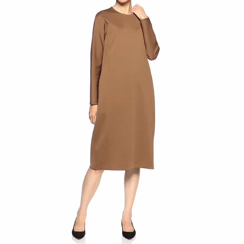 BARNEYS NEW YORK コクーンミディドレス CAMEL