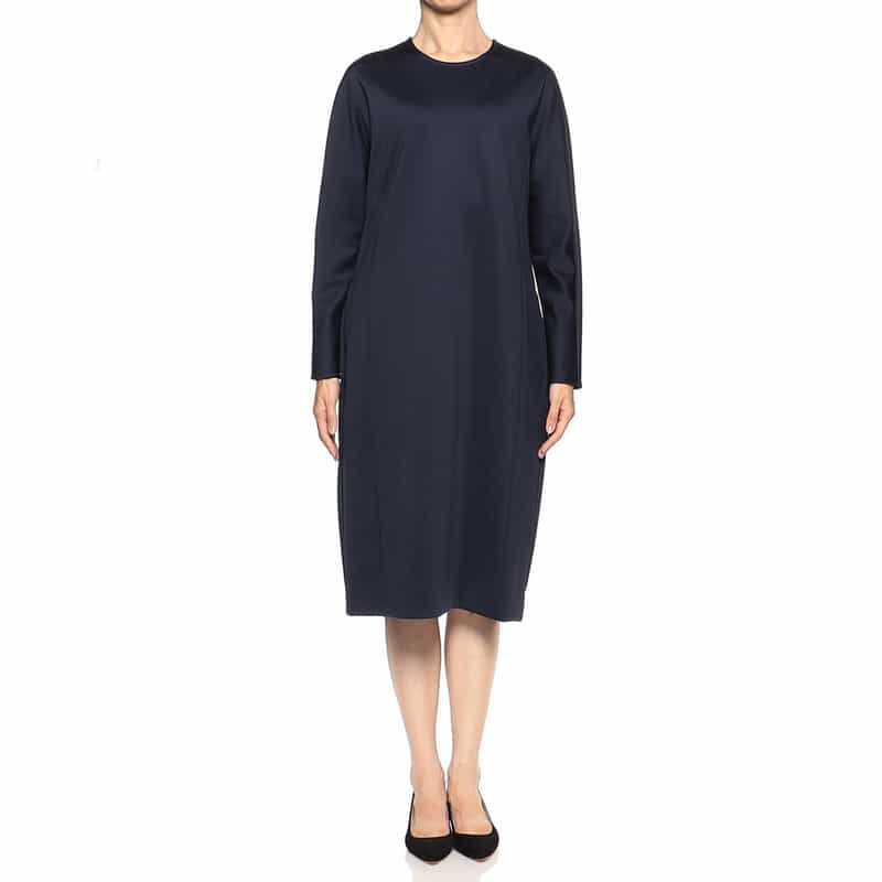 BARNEYS NEW YORK コクーンミディドレス NAVY