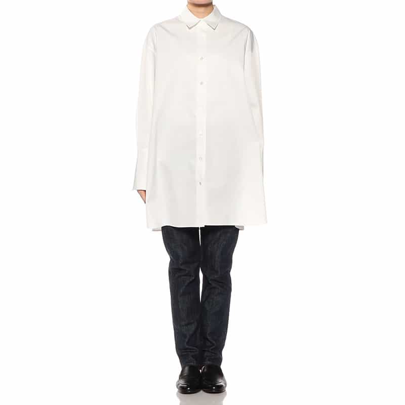 BARNEYS NEW YORK ウォッシャブル オーバーシャツ WHITE
