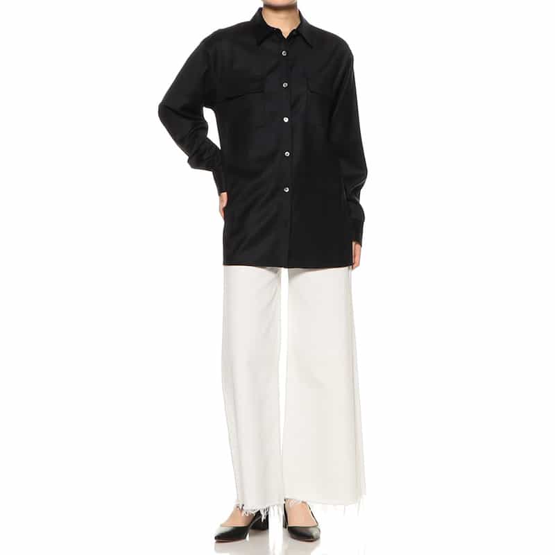 BARNEYS NEW YORK ウォッシャブル オーバーシャツ NAVY