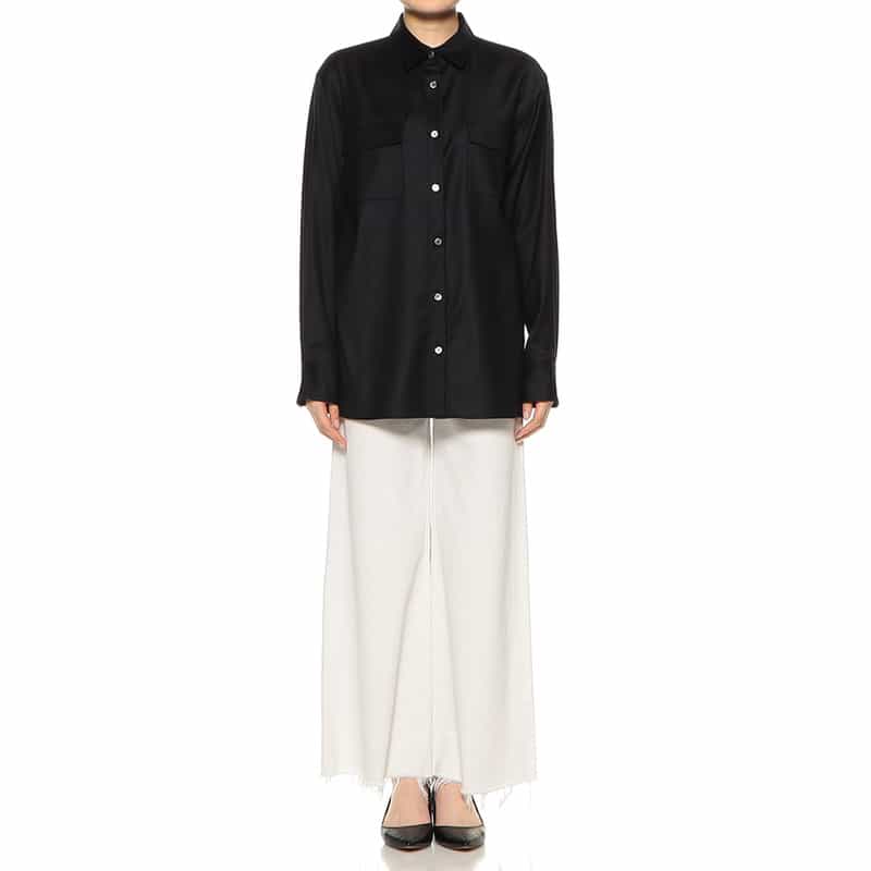 BARNEYS NEW YORK ウォッシャブル オーバーシャツ NAVY