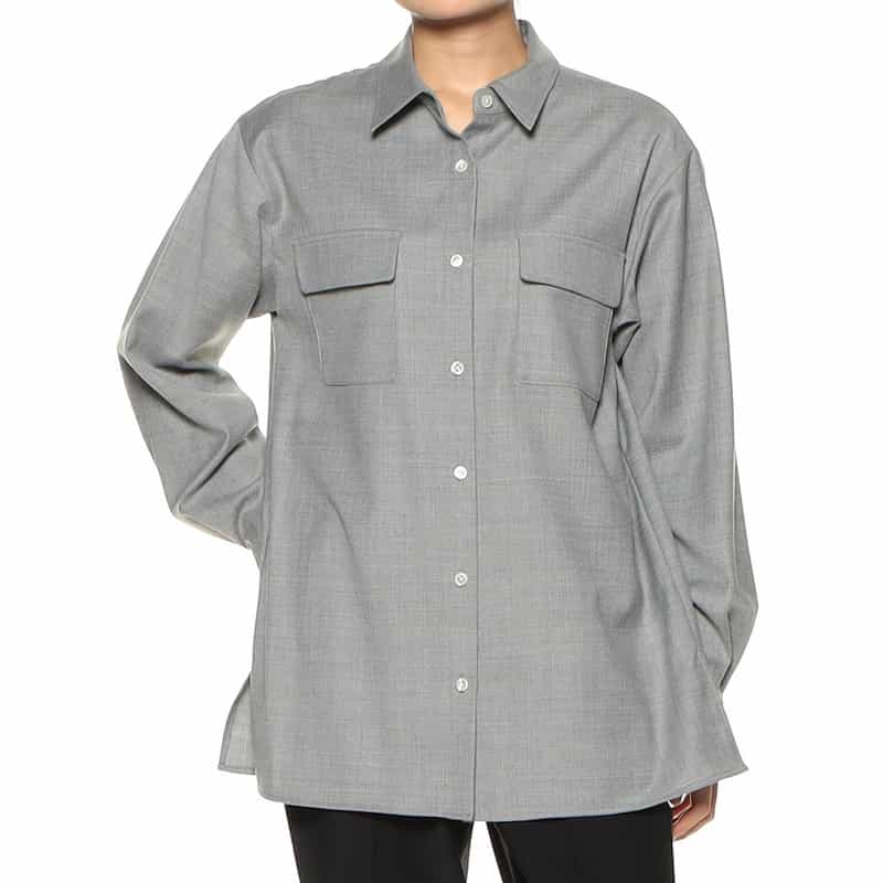 BARNEYS NEW YORK ウォッシャブル オーバーシャツ GRAY