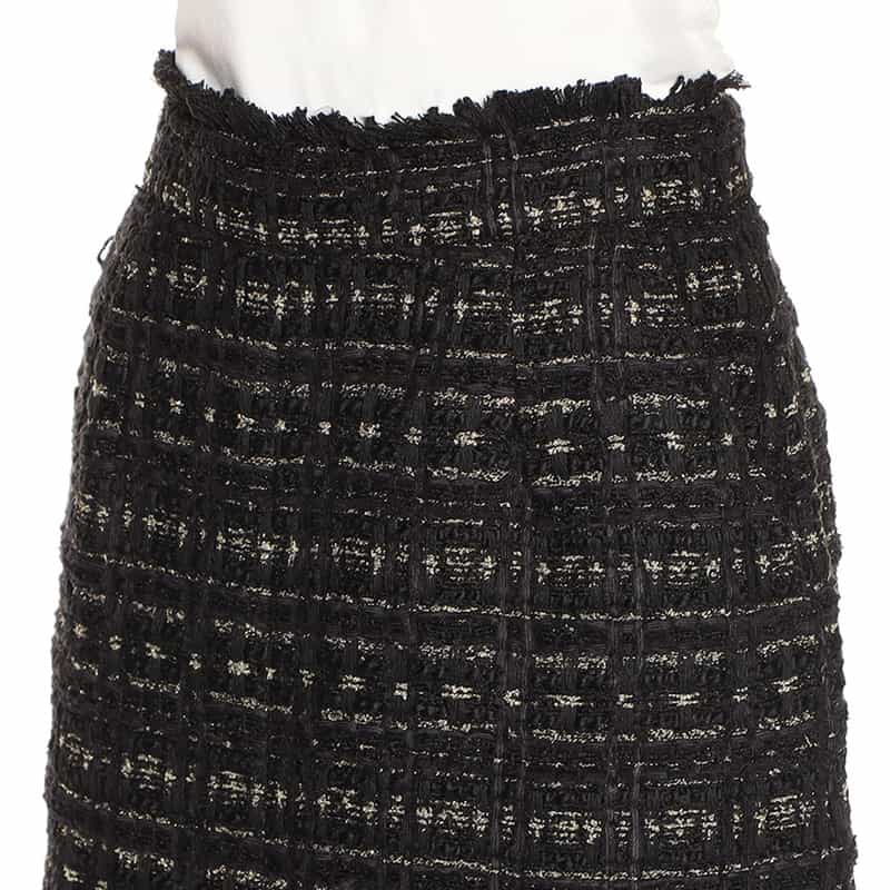 BARNEYS NEW YORK セットアップ ツイードフリンジ スカート BLACK