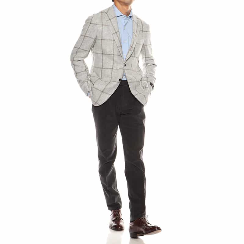 BARNEYS NEW YORK ウインドーペーン柄ジャケット "MADISON GOLD" LIGHT GRAY