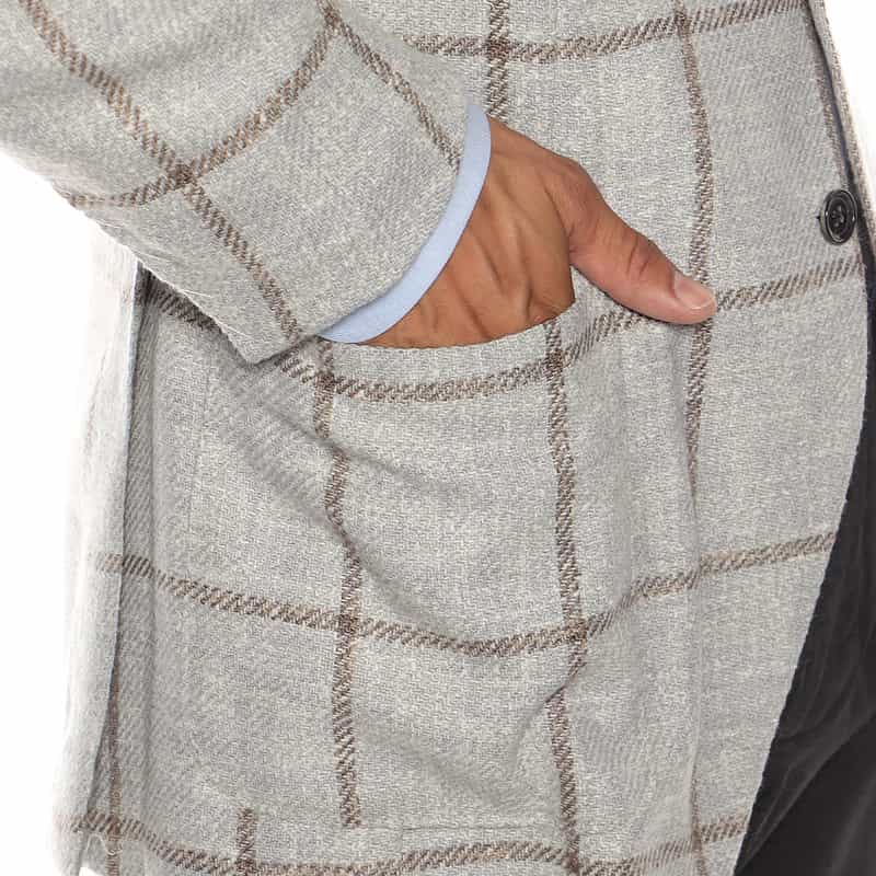 BARNEYS NEW YORK ウインドーペーン柄ジャケット "MADISON GOLD" LIGHT GRAY