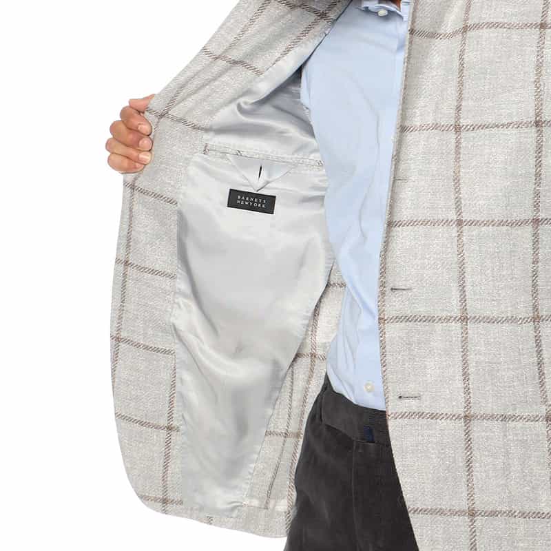 BARNEYS NEW YORK ウインドーペーン柄ジャケット "MADISON GOLD" LIGHT GRAY