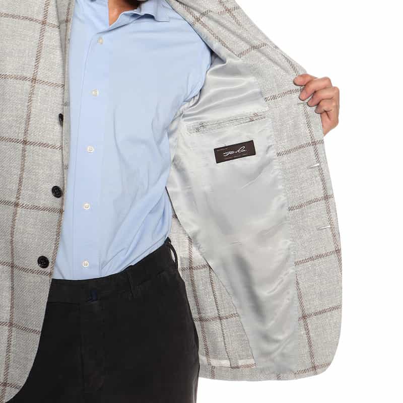 BARNEYS NEW YORK ウインドーペーン柄ジャケット "MADISON GOLD" LIGHT GRAY